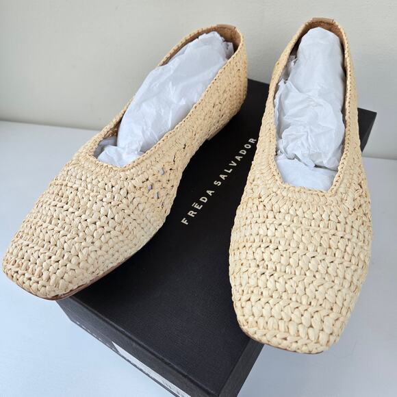 Freda Salvador NEW Jessie Raffia Ballet Flats $395 Preppy Shoes Women Size 9 NWT - Picture 2 of 15